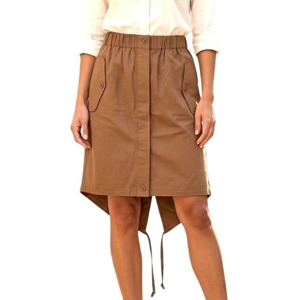NWT Max Mara Dentice Khaki Utility Skirt Womens 4 Cotton Twill Lagenlook